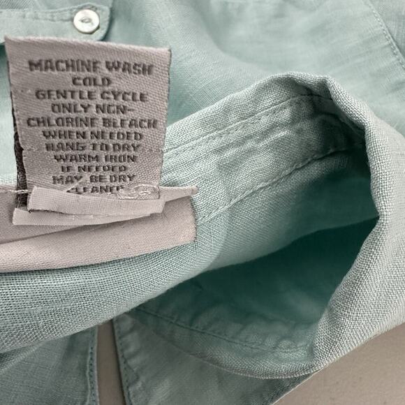 Soft Surroundings Button Up Linen Tunic Womens Large Pin Tuck Long Sleeve - Picture 8 of 12